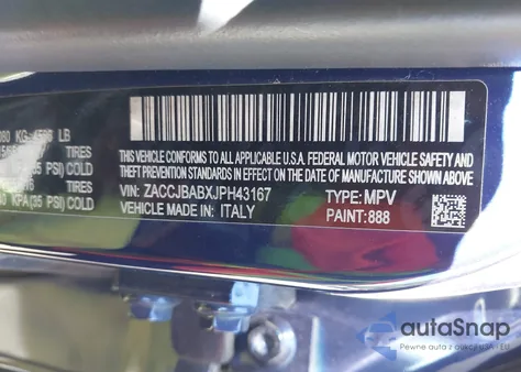 2018 Jeep Renegade Sport 4X4 z USA, uszkodzony, nr VIN ZACCJBABXJPH43167